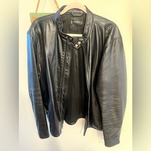 Men’s Lucky brand Black leather jacket. XL